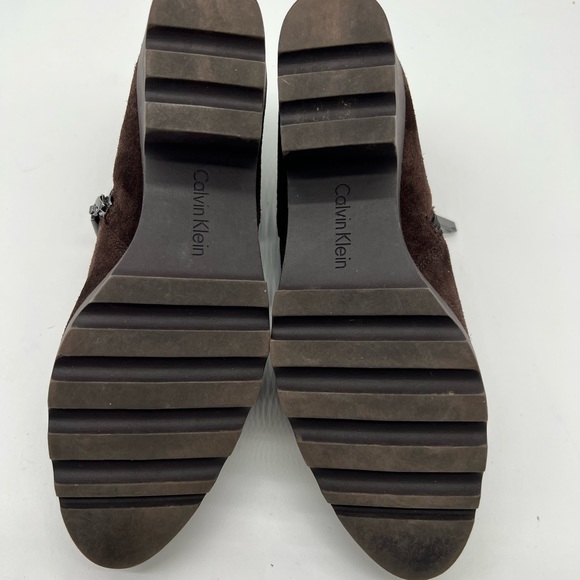 Calvin Klein Brown Suede Booties - Picture 6 of 10